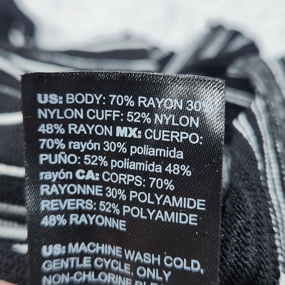 White House Black Market Tank Top Womens Small Black Knit Striped V Neck Peplum - Picture 10 of 13